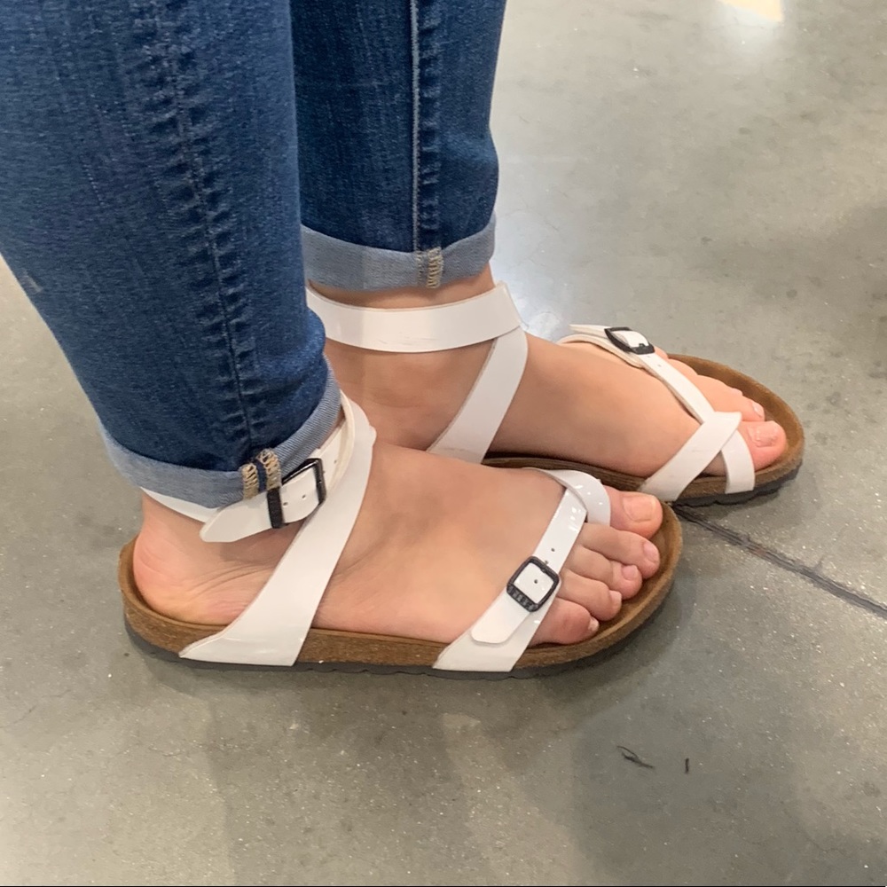 White Yara Birkenstocks